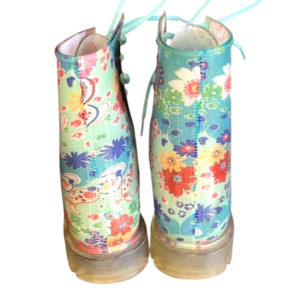 Women's Gossip Floral Paisley Rubber PVC Festival Rain Boots Grunge Size 39 - Picture 3 of 8